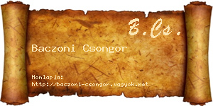 Baczoni Csongor névjegykártya